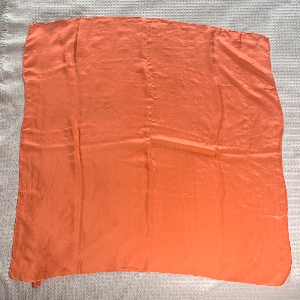 Coral/ orange solid silk scarf